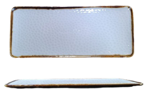 White Sand Hammered -Rectangular plate 31x 13x H1.5 cm