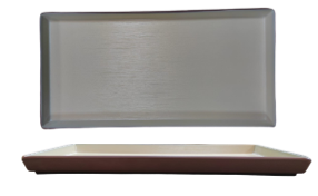 Melamine Two-Tone Beige & Brown- Rectangular tray - 24.9x12.2x2.12 cm  Melamine