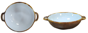 White Sand - double handled bowl- 18.5cm x 14.7 x 4 cm H - White Sand
