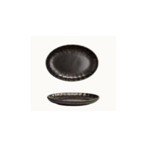 Charcoal Oval Deep Plate 22 X 15.4 X H3cm
