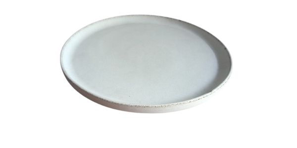 White Quartz- Low Walled Plate 26.5 x H: 2.2 cm