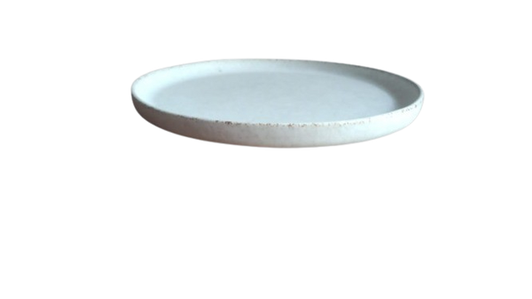 White Quartz- Low Walled Plate  22.5 cm x H: 2 cm