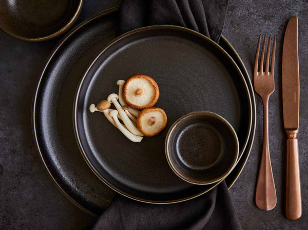 Charcoal Oval Deep Plate 22 X 15.4 X H3cm