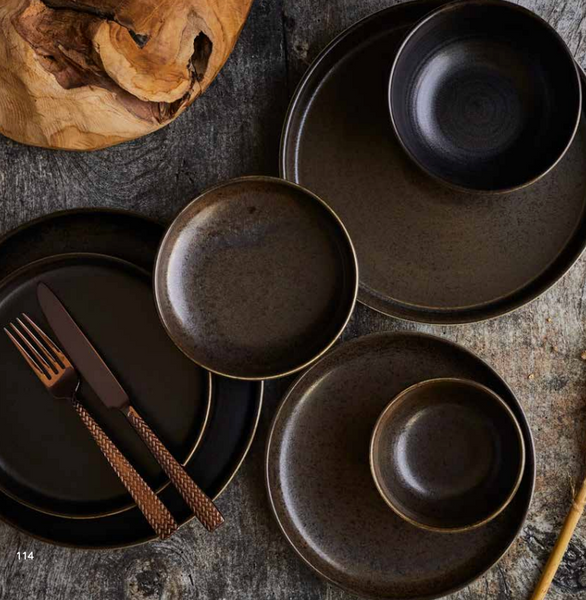 Charcoal Oval Deep Plate 22 X 15.4 X H3cm