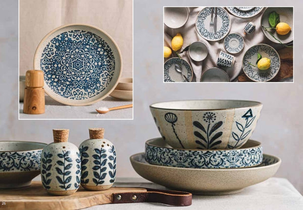 Floral Blue- Bowl 16.5cm x H: 5.5cm