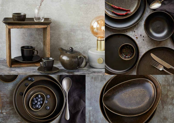 Charcoal -Walled Plate  20cm x H: 3cm