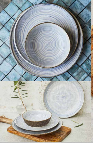 Earth Swirl- Blue Pasta Plate 22cm