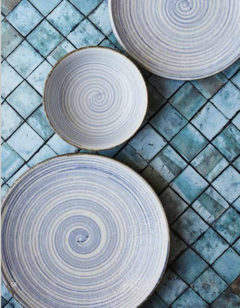 Earth Swirl- Blue Pasta Plate 22cm