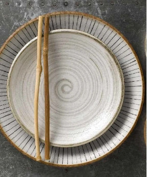 Earth Swirl Beige- Pasta Plate 24cm