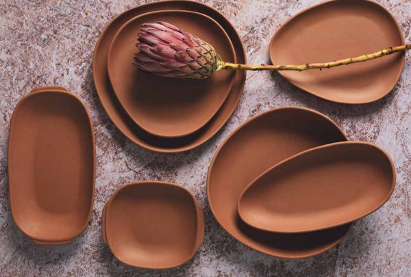 Organic Nature Terracotta- Square Plate 16x13.5 x3 cm