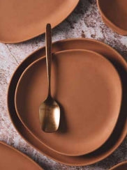 Organic Nature Terracotta- Square Plate 16x13.5 x3 cm