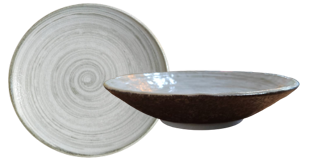 Earth Swirl Beige- Pasta Plate 24cm