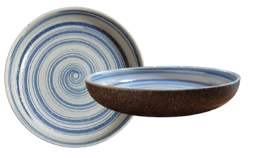 Earth Swirl- Blue Pasta Plate 22cm