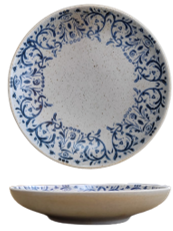 Floral Blue- Coupe Bowl D19.5 x H4 cm