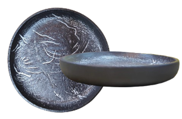 Moon Rock Black- walled plate 21cm dia x 2.5 cm H