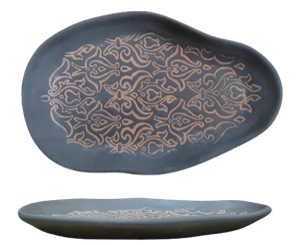 Alhambra -oval plate black 24x15x2.8cm