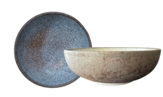 Earth- Crackle Shallow Bowl 15.5cm x 5.5cm