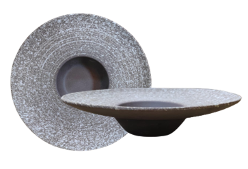 Granite Brown -Deep Wide Rim Plate