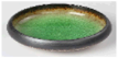 Crackled Glaze Concave Bowl 20cm - Grass Green