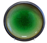 Crackled Glaze Dip Bowls  9cm - Grass Green