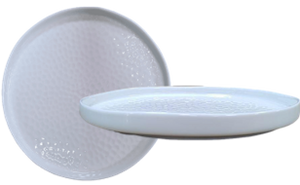 Hammered White- Low Walled plate 18cm x 2.2cm