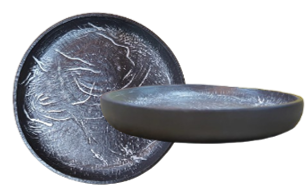 Moon Rock Black- walled plate 16cm dia x 2.5 cm H