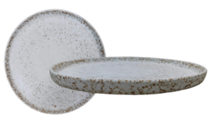 White Quartz- Low Walled Plate  22.5 cm x H: 2 cm