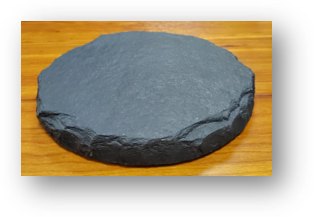 Rock Slate - Round - 17 cm Dia x 1.3 cm-1.5 cm