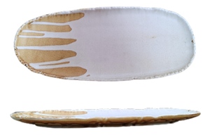 Rustic Sand- oval plate 34.8X14.8X2.1cm
