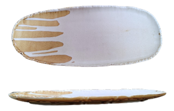 Rustic Sand- oval plate 34.8X14.8X2.1cm