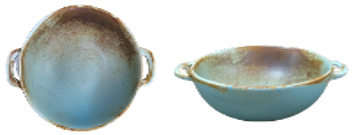 Rust- double handled bowl- 18.5cm x 14.7 x 4 cm H