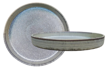 Walled plate 23 cm dia x 3cm H Grey