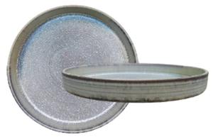 Walled plate 23 cm dia x 3cm H Grey