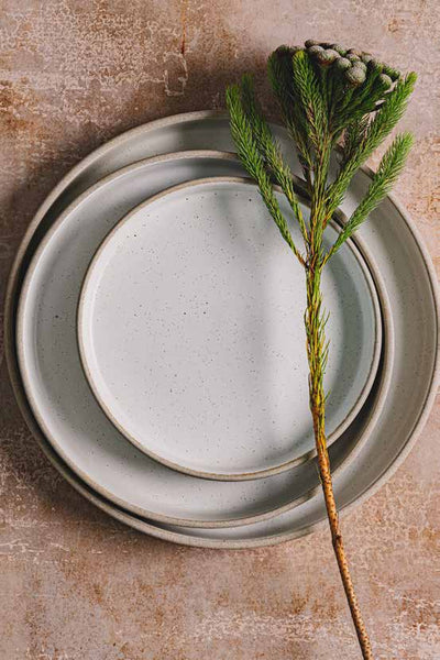 Speckled White- Walled Plate 22.3 cm