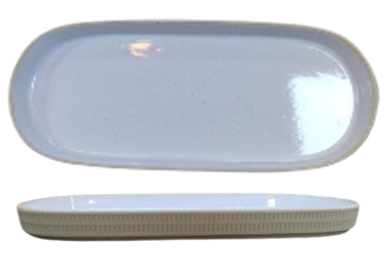 Speckled White- Oval Plate 29.4x13.5xH2.6cm