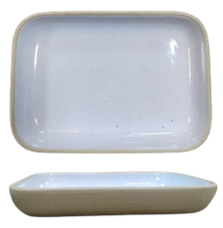 Speckled White- Rectangular Plate 18x13xH2.8cm