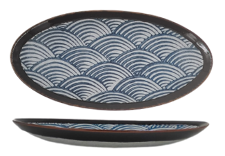 Waves-Oval Coupe Plate 28x14.5x3.6cm