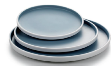 Melamine  Two tone blue and white - Plate 18 cm