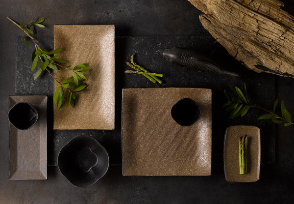 Earth Dark Brown-Rectangular Platter 27cm x 12cm