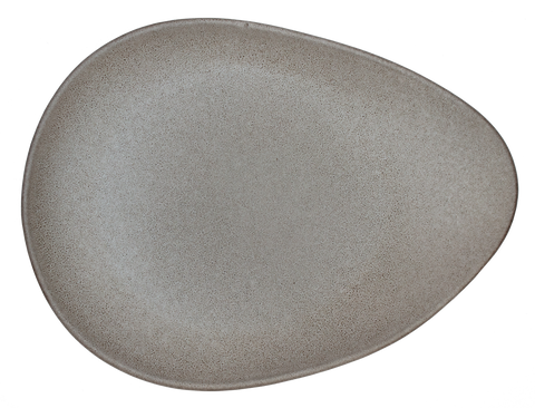 Moonlight Grey -Oval Appetizer Plate Plain 22 x 16.5 x 1.7cm