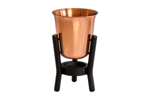 100% Copper Champagne Cooler with Matt Black Stand