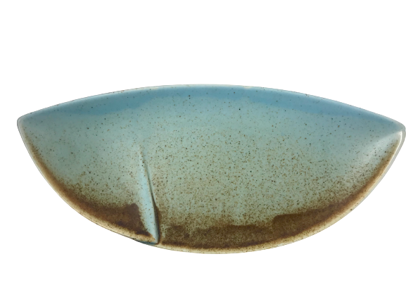 Rust Leaf Shape Dish 28cm