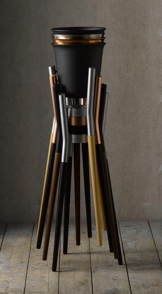 PVD Copper coated Stainless Steel Champagne Cooler with Matt Black Stand