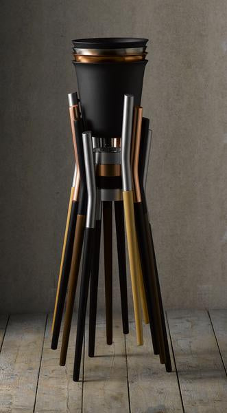 Matt Black Champagne Cooler with Copper Stand