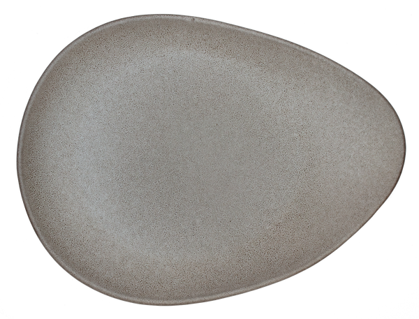 Moonlight Grey -Oval Salad Plate Plain 26 x 19.5cm