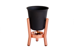 Matt Black Champagne Cooler with Copper Stand