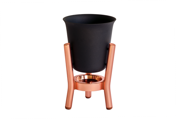 Matt Black Champagne Cooler with Copper Stand