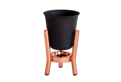Matt Black Champagne Cooler with Copper Stand