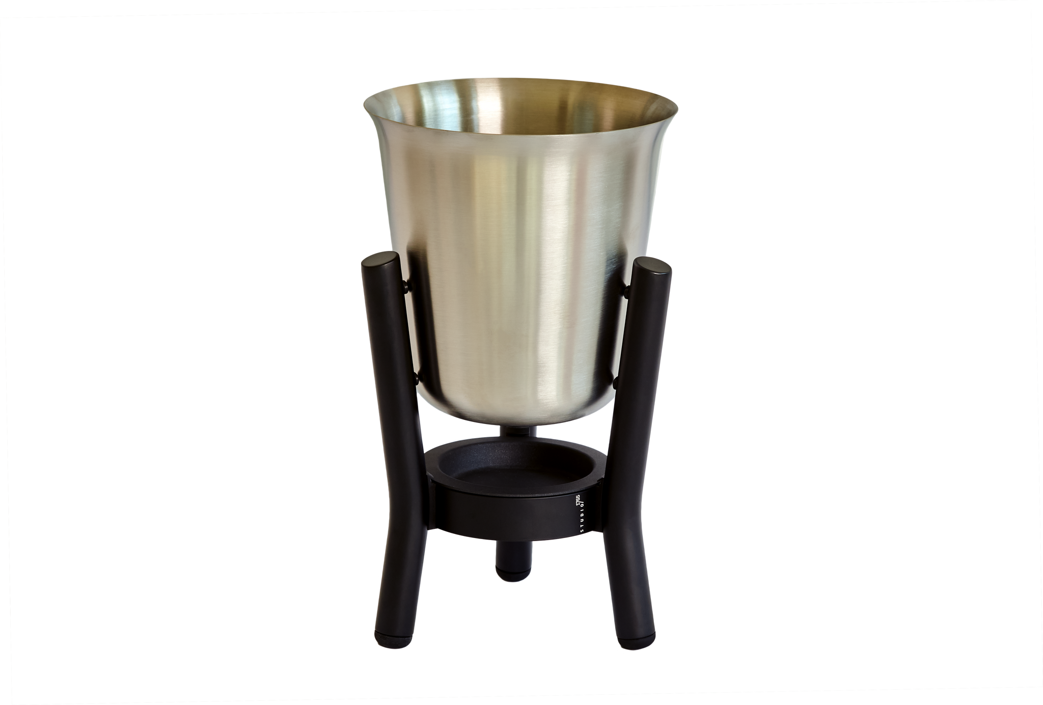 Stainless Steel Satin Finish Champagne Cooler with Matt Black Stand