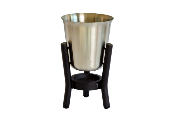Stainless Steel Satin Finish Champagne Cooler with Matt Black Stand